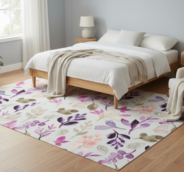 Tapete vinílico quarto floral em cores suaves - TenStickers