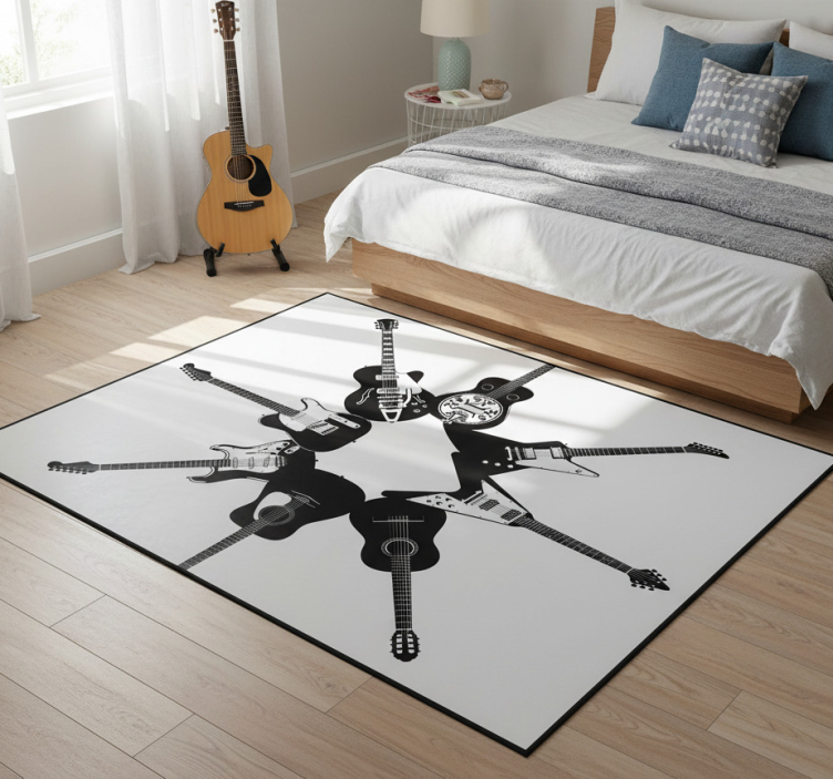 Tapete vinílico quarto guitarras em círculo - TenStickers