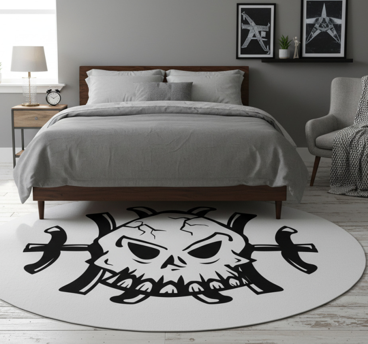 Tapete vinílico quarto logo de caveira decorativo - TenStickers
