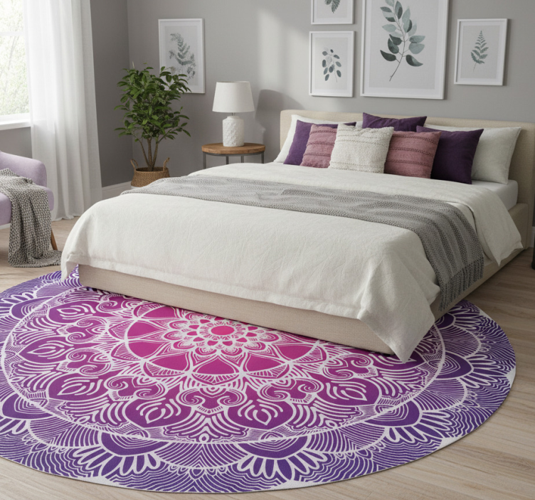 Tapete vinílico quarto mandala da flor roxa da vida - TenStickers