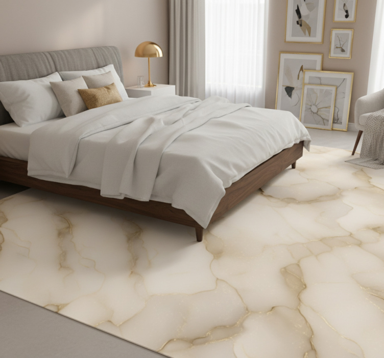 Tapete vinílico quarto mármore branco e ouro luxuoso - TenStickers