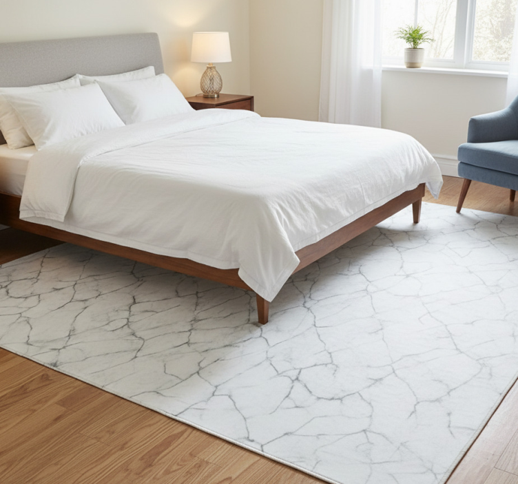 Tapete vinílico quarto mármore branco rachado - TenStickers