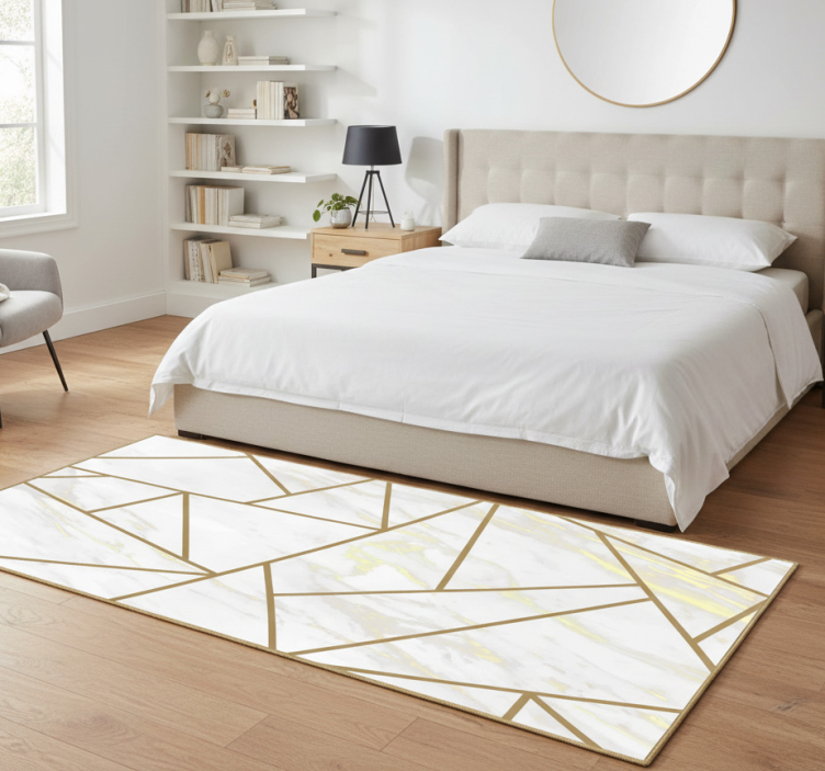 Tapete vinílico quarto mosaico geométrico mármore - TenStickers