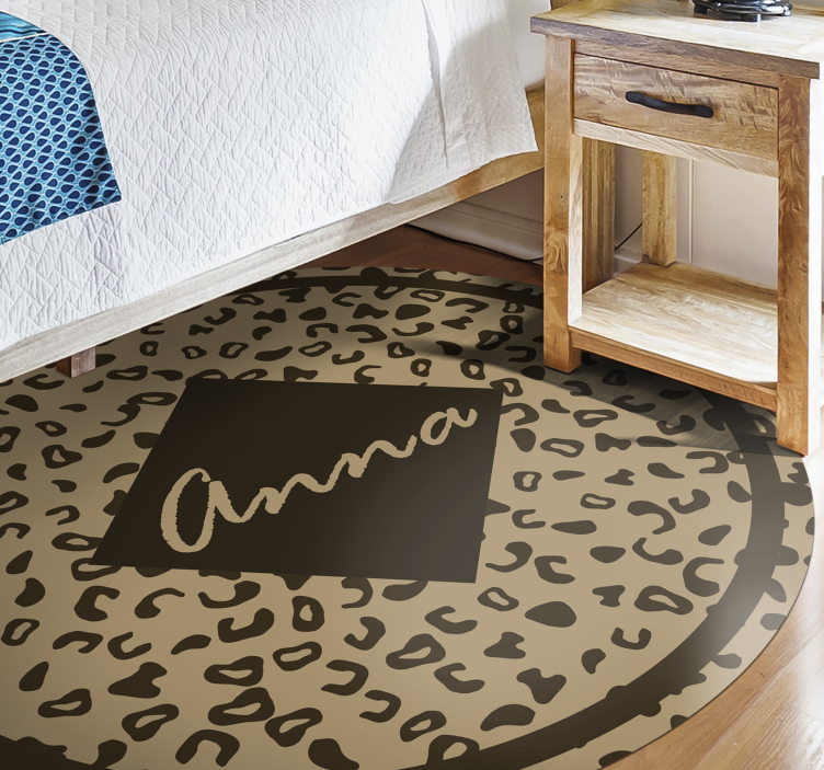 Tapete vinílico quarto nome com estampa de leopardo - TenStickers