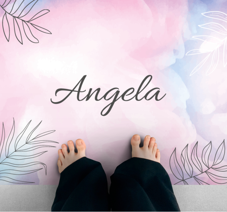 Tapete vinílico quarto nome personalizado floral - TenStickers