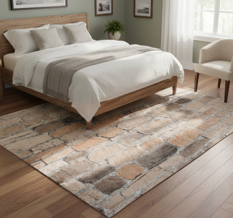 Tapete vinílico quarto padrão rústico tijolos cinza claro - TenStickers