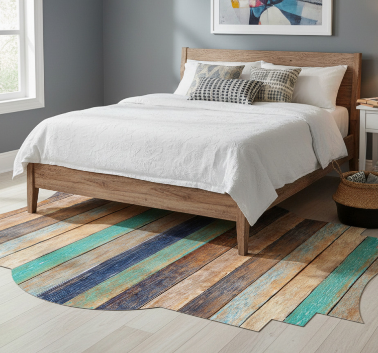 Tapete vinílico quarto padrão tábuas de madeira marrom - TenStickers