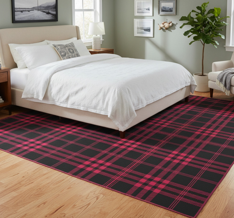 Tapete vinílico quarto padrão tartan natalino - TenStickers