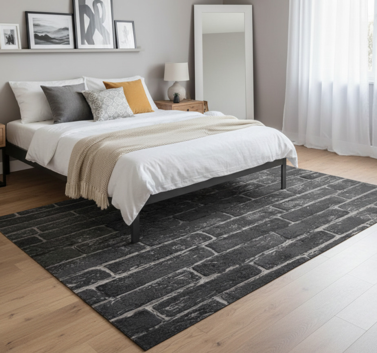 Tapete vinílico quarto parede cinza de tijolos - TenStickers