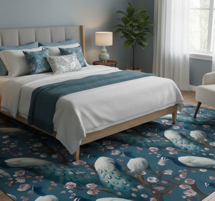 Tapete vinílico quarto pavões elegantes e bonitos - TenStickers