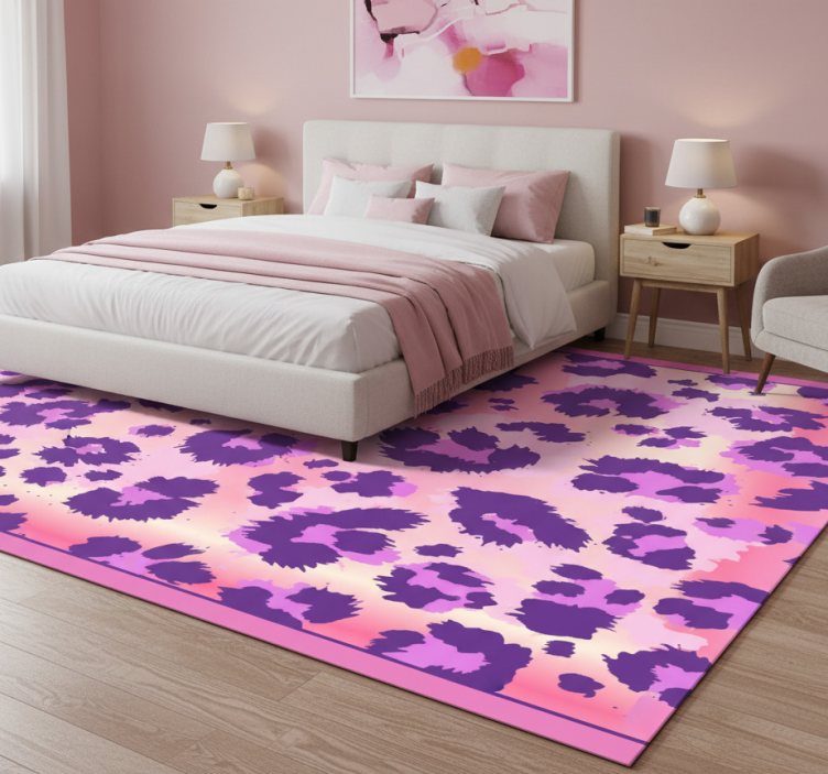 Tapete vinílico quarto pele de leopardo rosa - TenStickers
