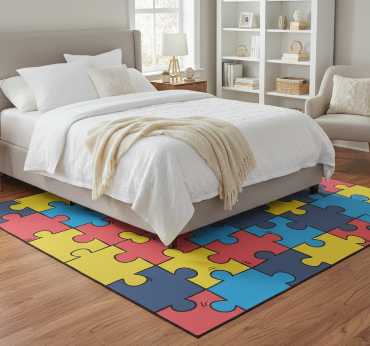 Tapete vinílico quarto quebra-cabeça arco-íris - TenStickers