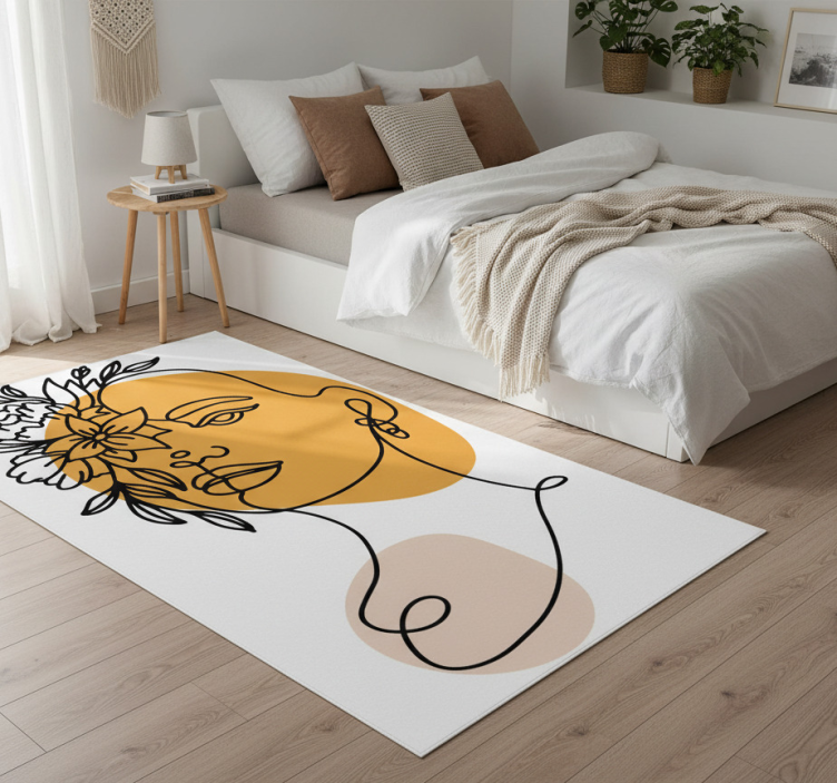 Tapete vinílico quarto retrato minimalista de mulher - TenStickers