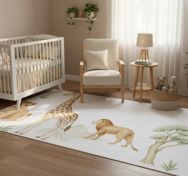 Tapete vinílico quarto savana tranquila - TenStickers