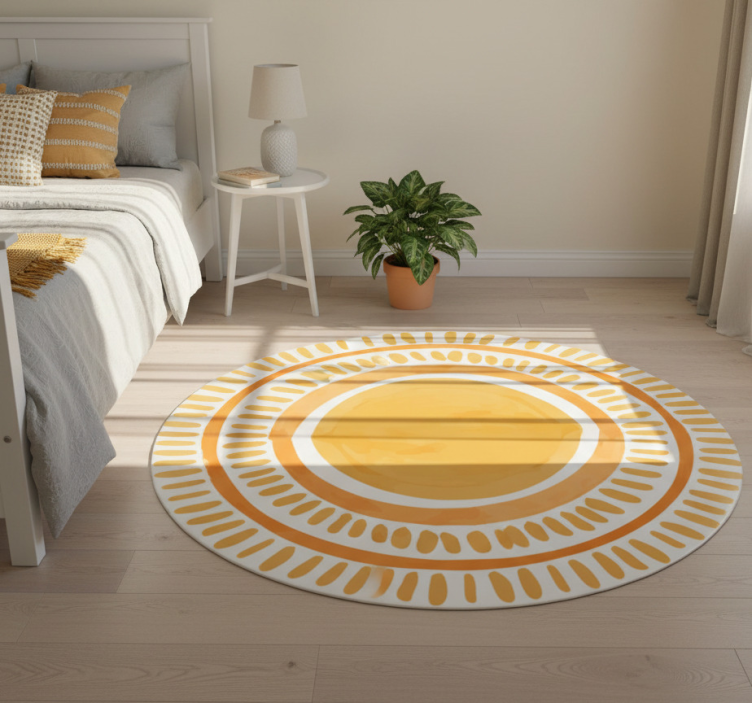 Tapete vinílico quarto sol amarelo desenhado - TenStickers