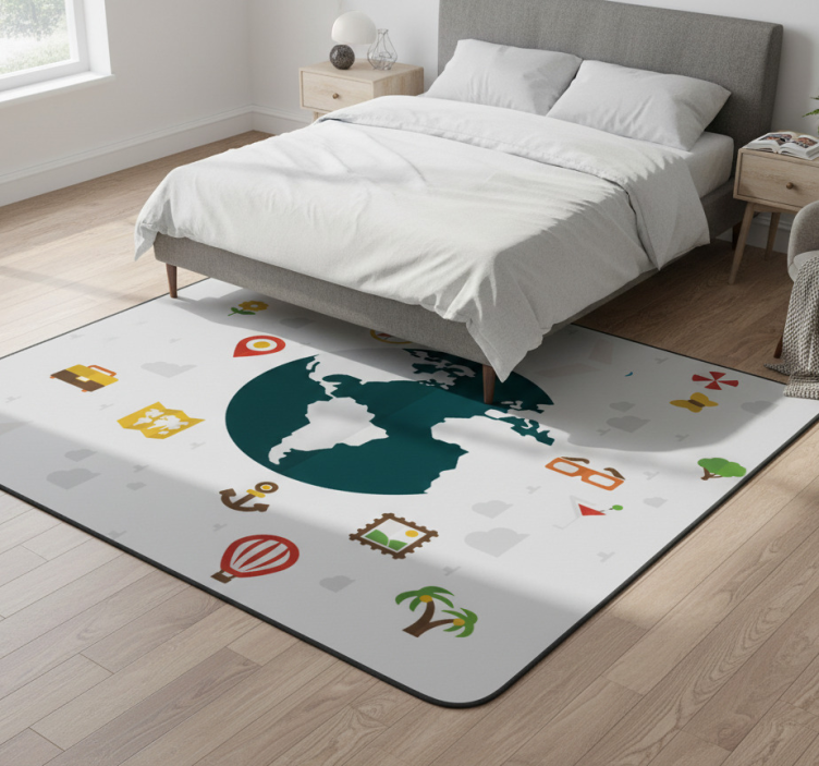 Tapete vinílico quarto mundo das viagens - TenStickers