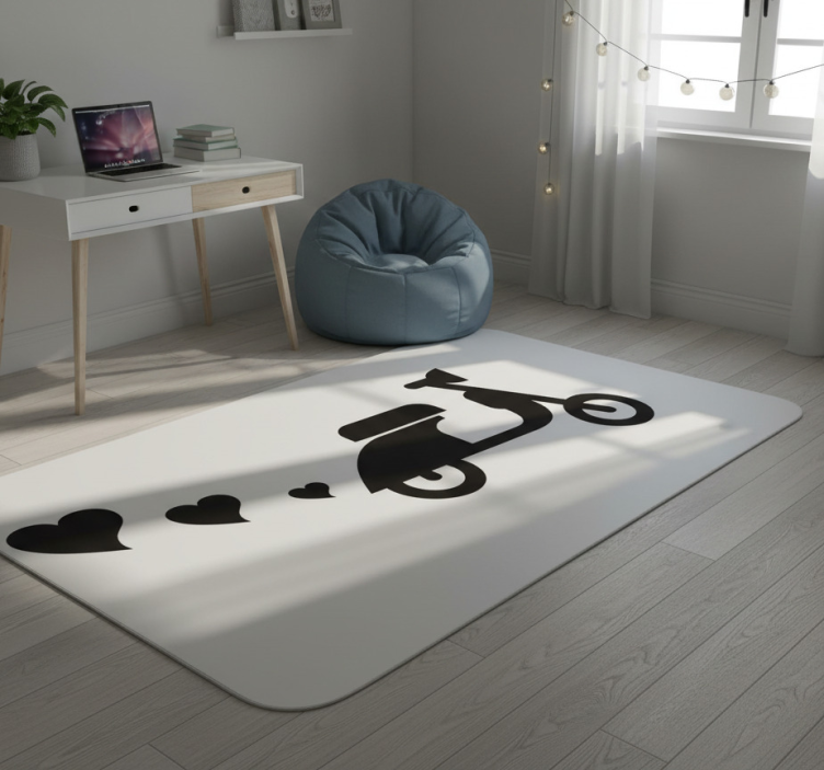 Tapete vinílico quarto moto e corações - TenStickers