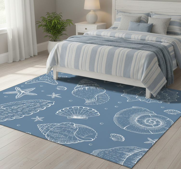 Tapete vinílico quarto vida marinha e conchas - TenStickers