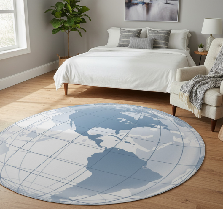 Tapete vinílico quarto mapa da américa azul - TenStickers