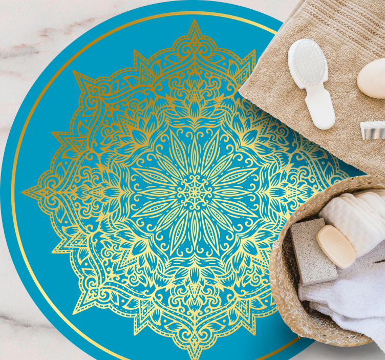 Tapete vinílico redondo arte de mandala complexa - TenStickers