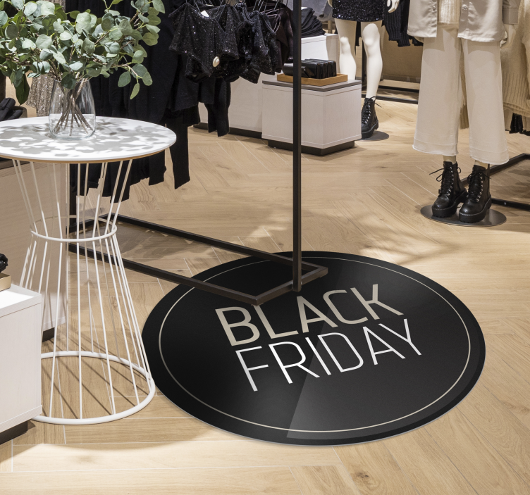 Tapete vinílico formato redondo round Black Friday significa o pe - TenStickers