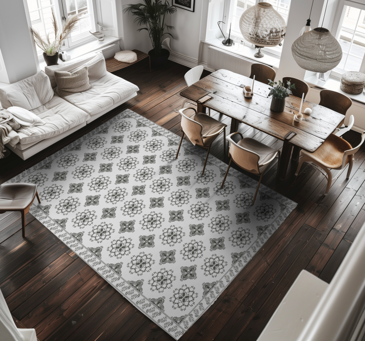 Tapete vinílico para sala de jantar projeto floral vintage - TenStickers