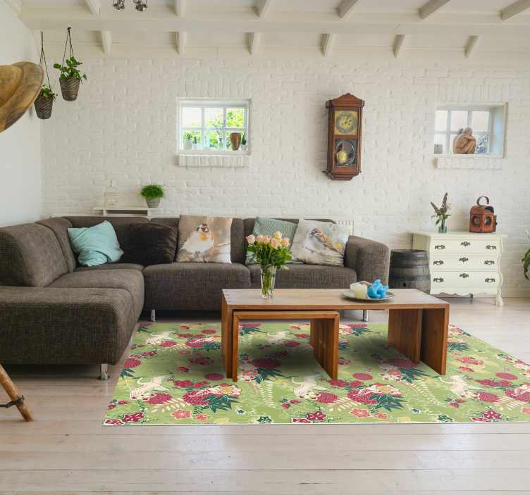 Tapete vinílico seda oriental chinoiserie - TenStickers