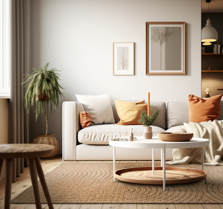 Tapete vinílico tecido com efeitos em arco - TenStickers