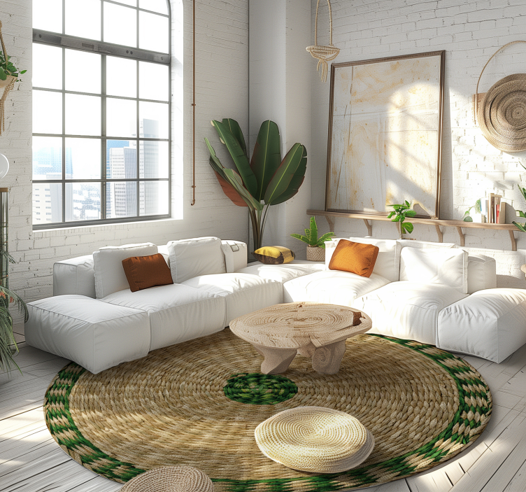 Tapete vinílico tecido redondo - TenStickers