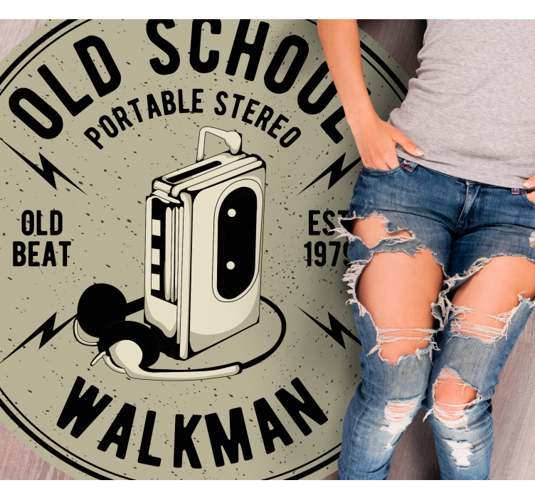 Tapete vinílico vintage estéreo portátil retrô - TenStickers