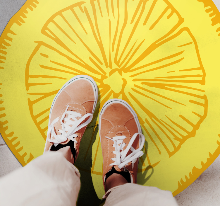 Tapete vinílico cozinha fatia de cítrico amarelo - TenStickers