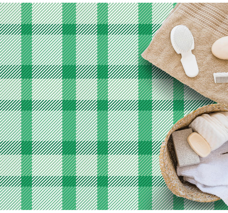 Tapete vinílico às risca motivo xadrez verde - TenStickers