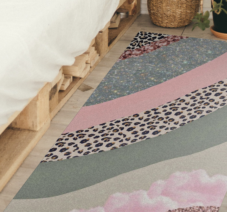 Tapete vinílico quarto ondas de cores em camadas - TenStickers