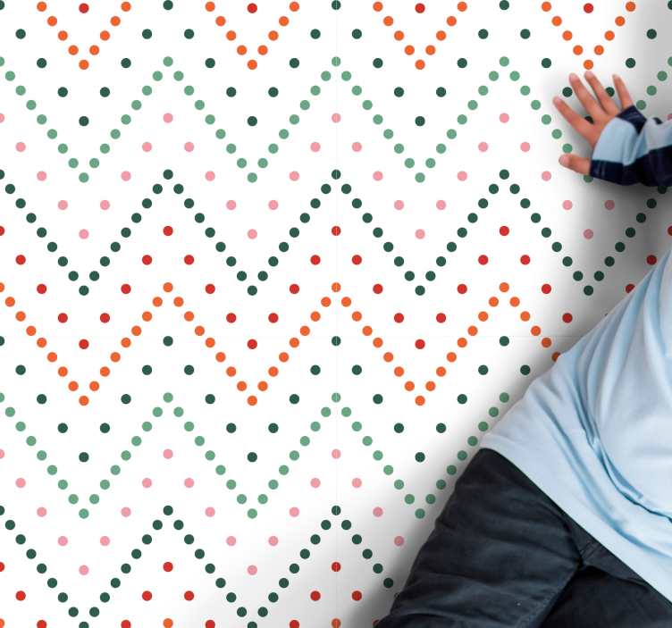 Tapete em vinil infantil padrão chevron colorido - TenStickers