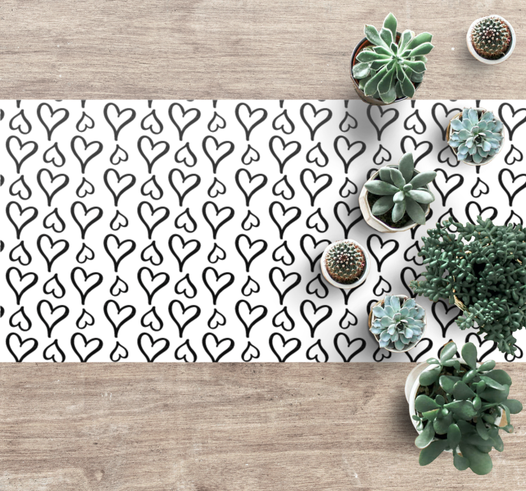 Tapete vinílico texturas padrão de corações pretos - TenStickers