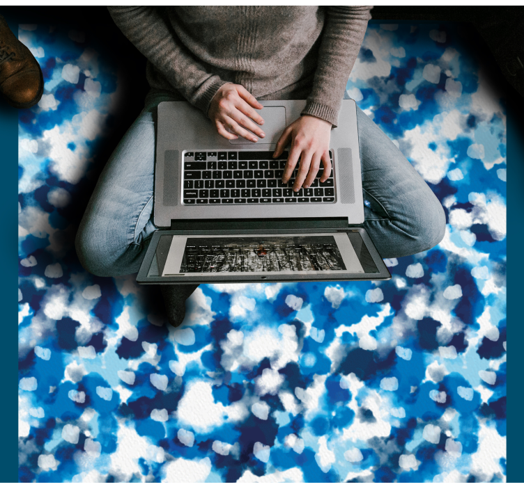 Tapete em vinil infantil padrão de nuvens azuis - TenStickers