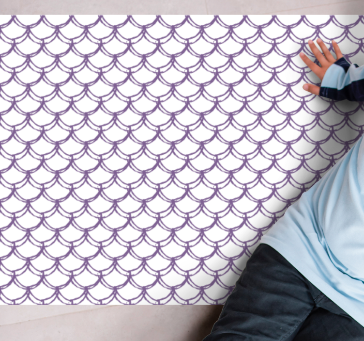 Tapete vinílico casa de banho padrão roxo ondulado - TenStickers