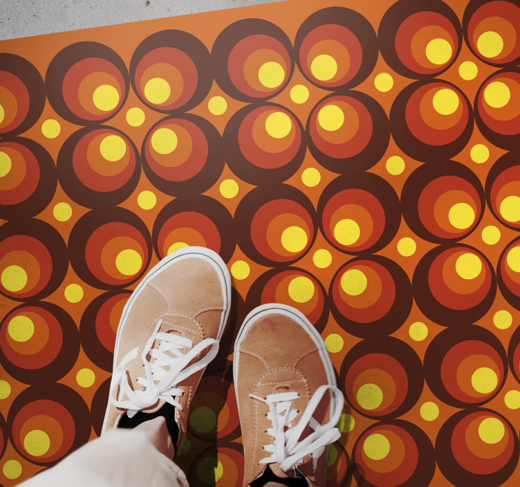 Tapete vinílico texturas padrões circulares retrô - TenStickers