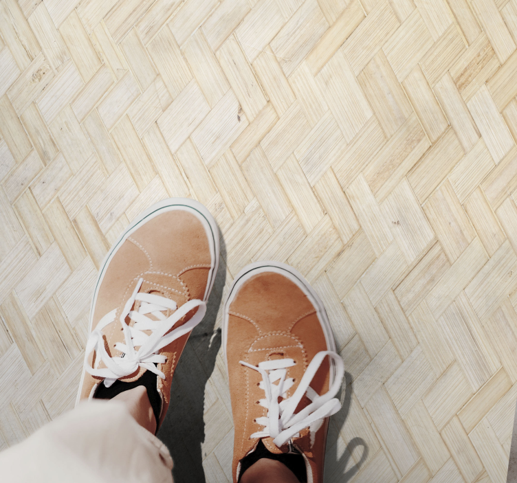 Tapete vinílico texturas parquet espinha de peixe - TenStickers