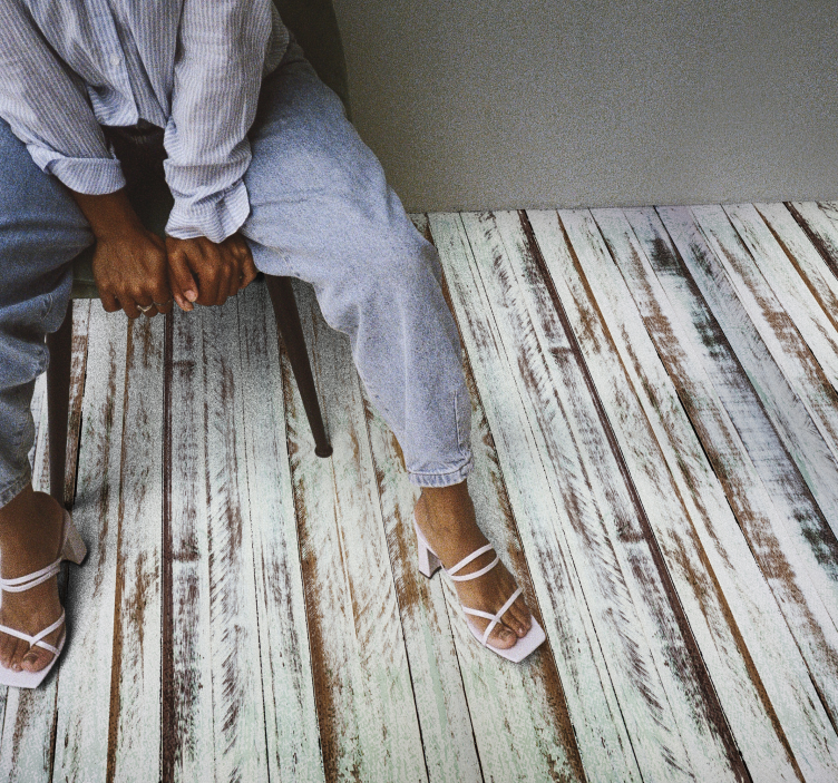 Tapete vinílico tipo madeira decapada - TenStickers