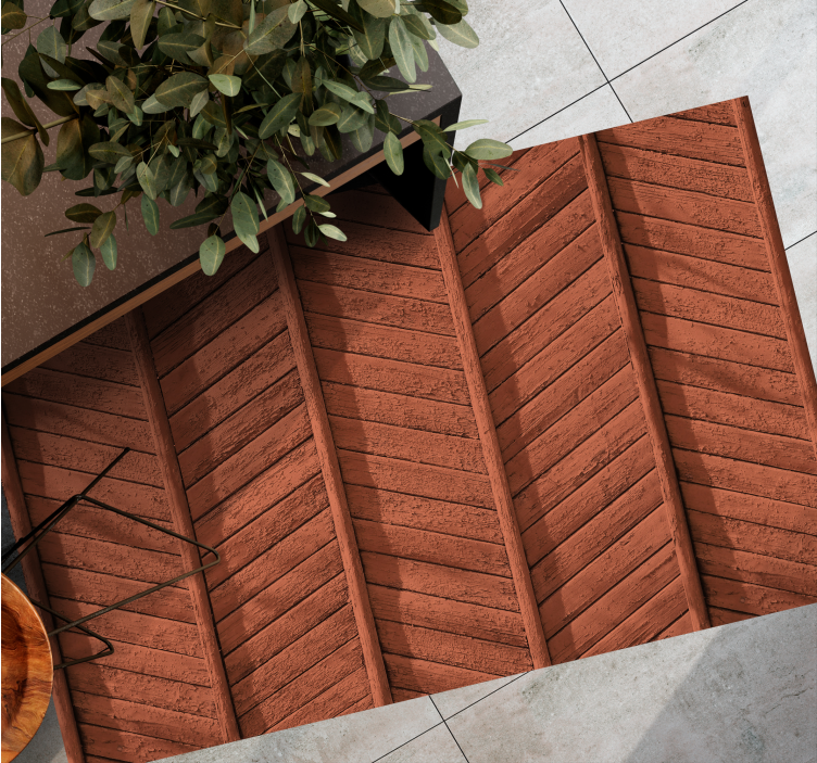 Tapete vinílico madeira detalhe de pranchas de madeira - TenStickers