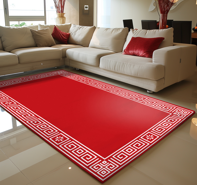 Tapete vinílico vermelho design grego clássico - TenStickers