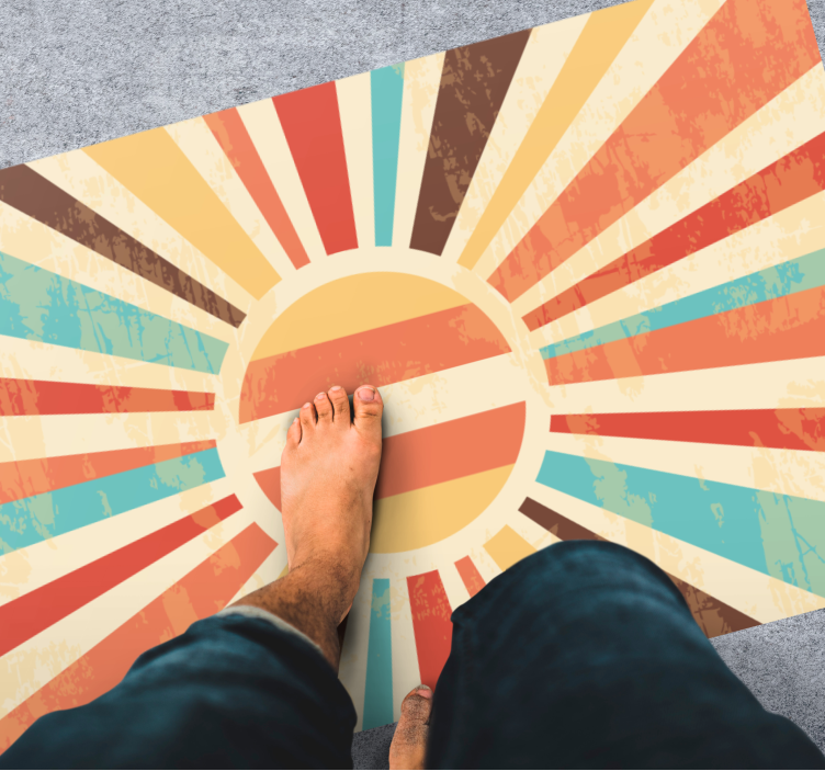 Tapete vinílico vintage explosão de cores do nascer do sol - TenStickers