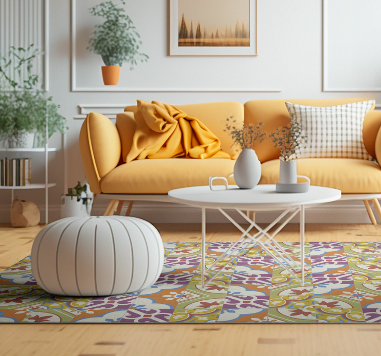 Tapete vinílico padrão de azulejos ornamentais - TenStickers