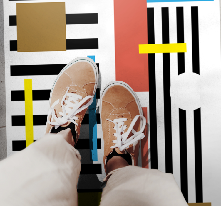 Tapete de vinil colorido com padrão geométrico nórdico - TenStickers