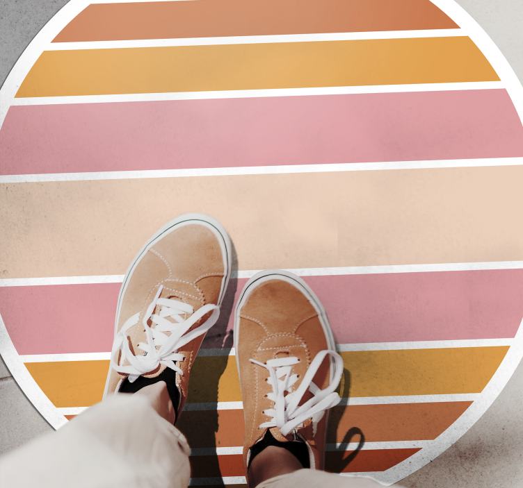 Tapetes de vinil geométricos com círculo solar dos anos 70 - TenStickers