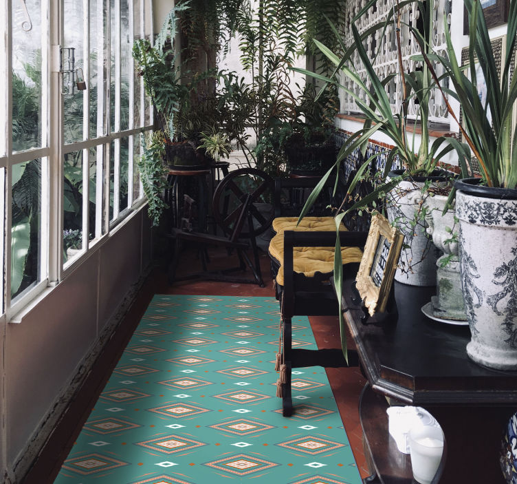 Tapetes geométricos abstratos com diamantes coloridos - TenStickers