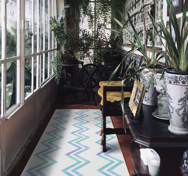 Tons de azul pedra zig zag piso de cerâmica - TenStickers