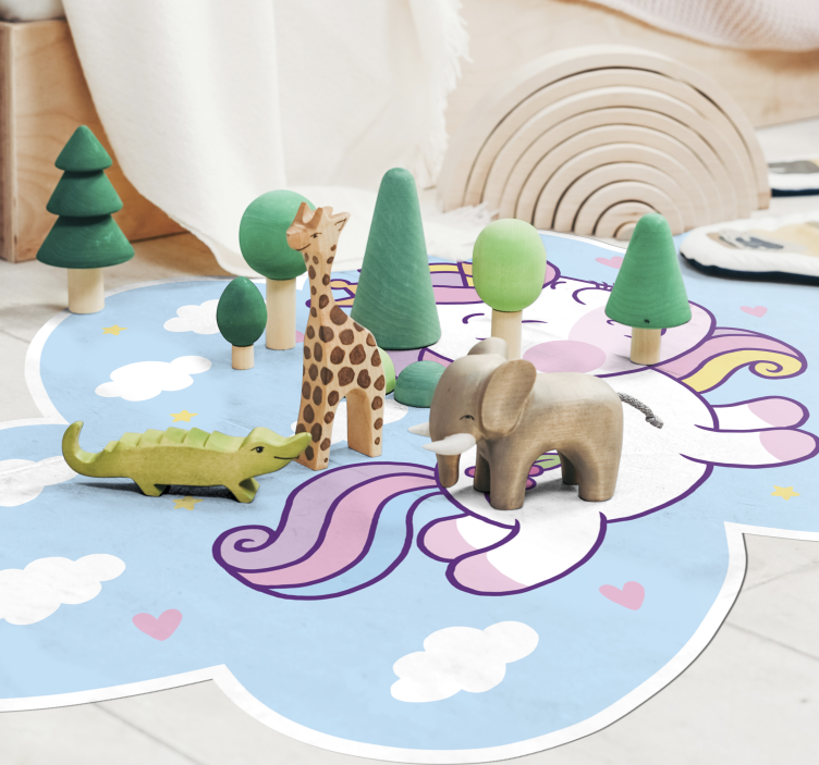 Unicórnio com manta de vinil de juba arco-íris infantil - TenStickers