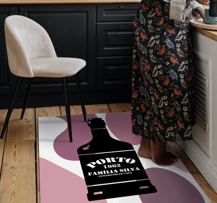 Vinho do porto com nome de fantasia e tapete de ano - TenStickers